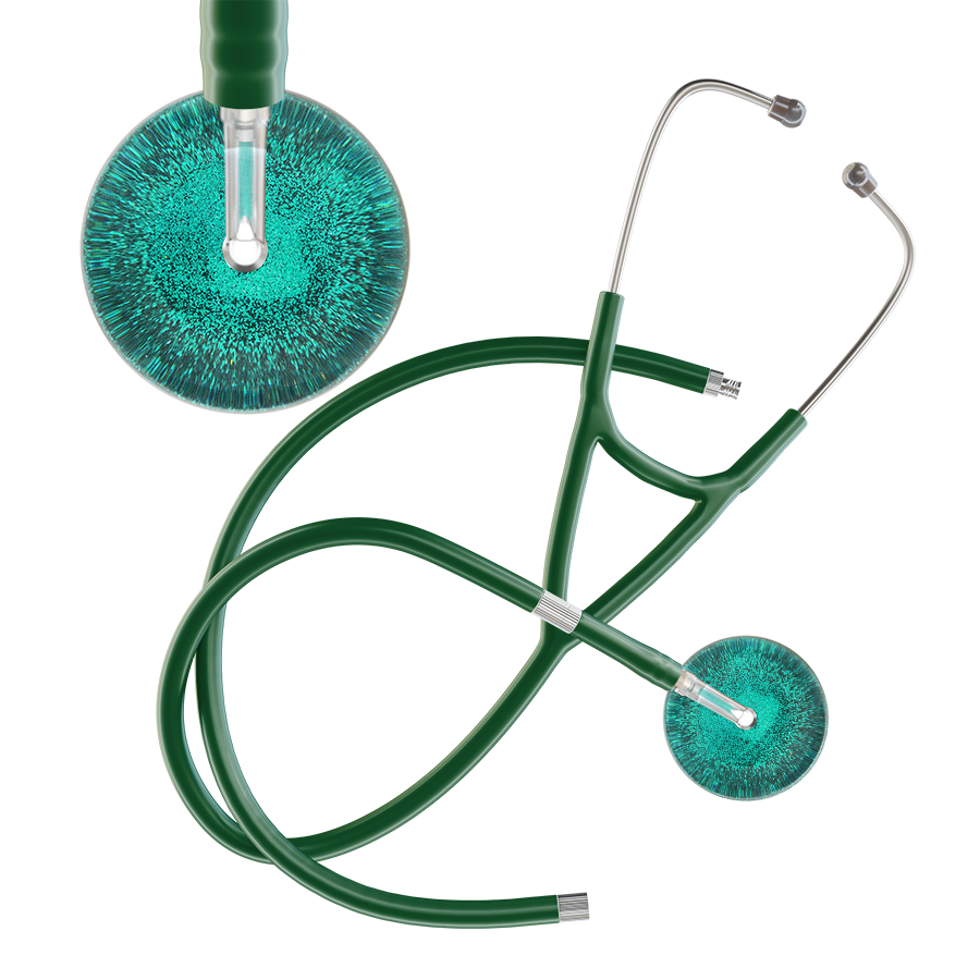 Dark Glitter & Sparkles Cardiology Stethoscope