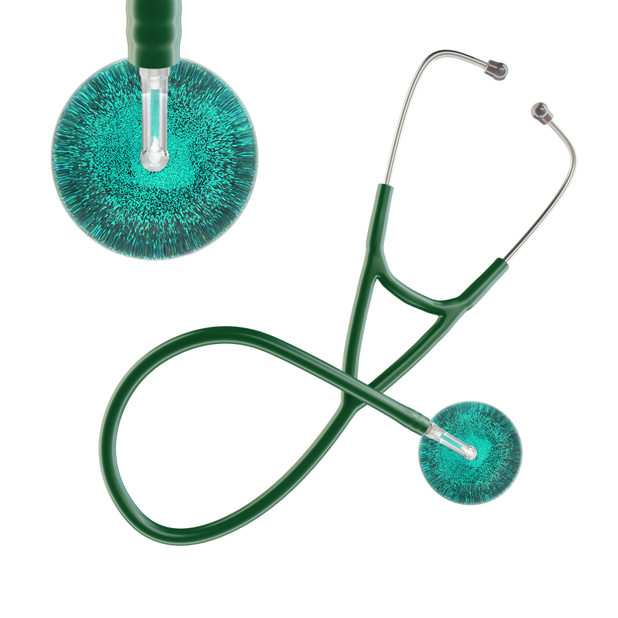 Dark Glitter & Sparkles Cardiology Stethoscope