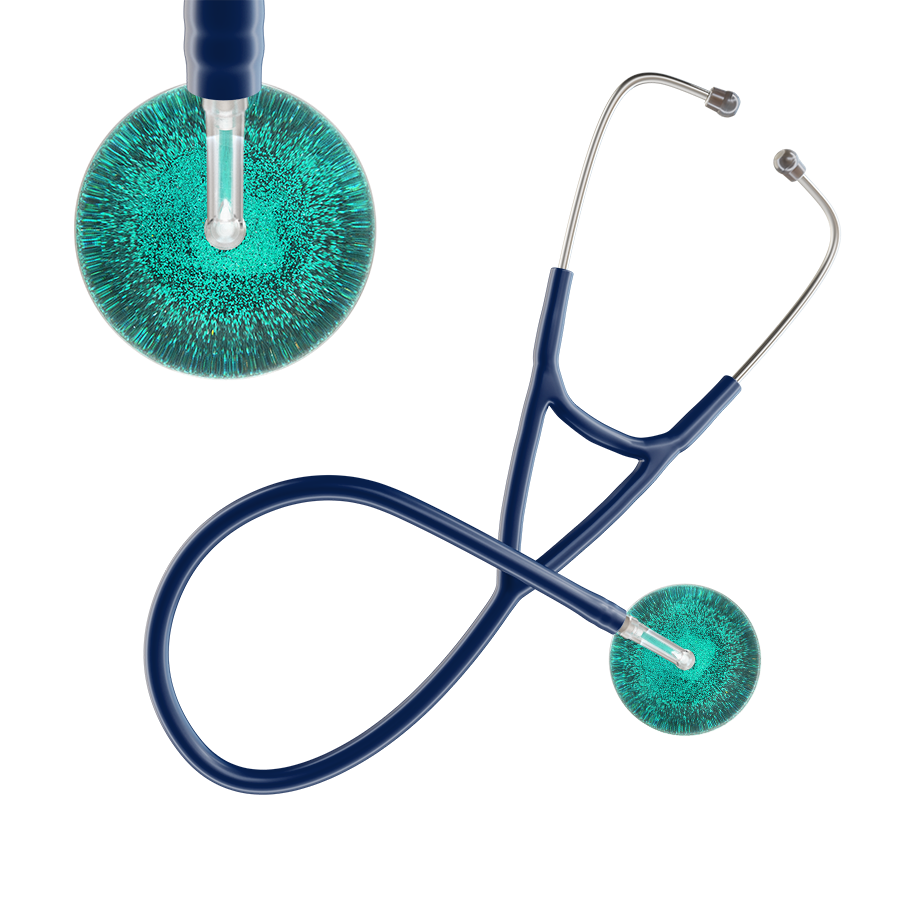 Dark Glitter & Sparkles Cardiology Stethoscope