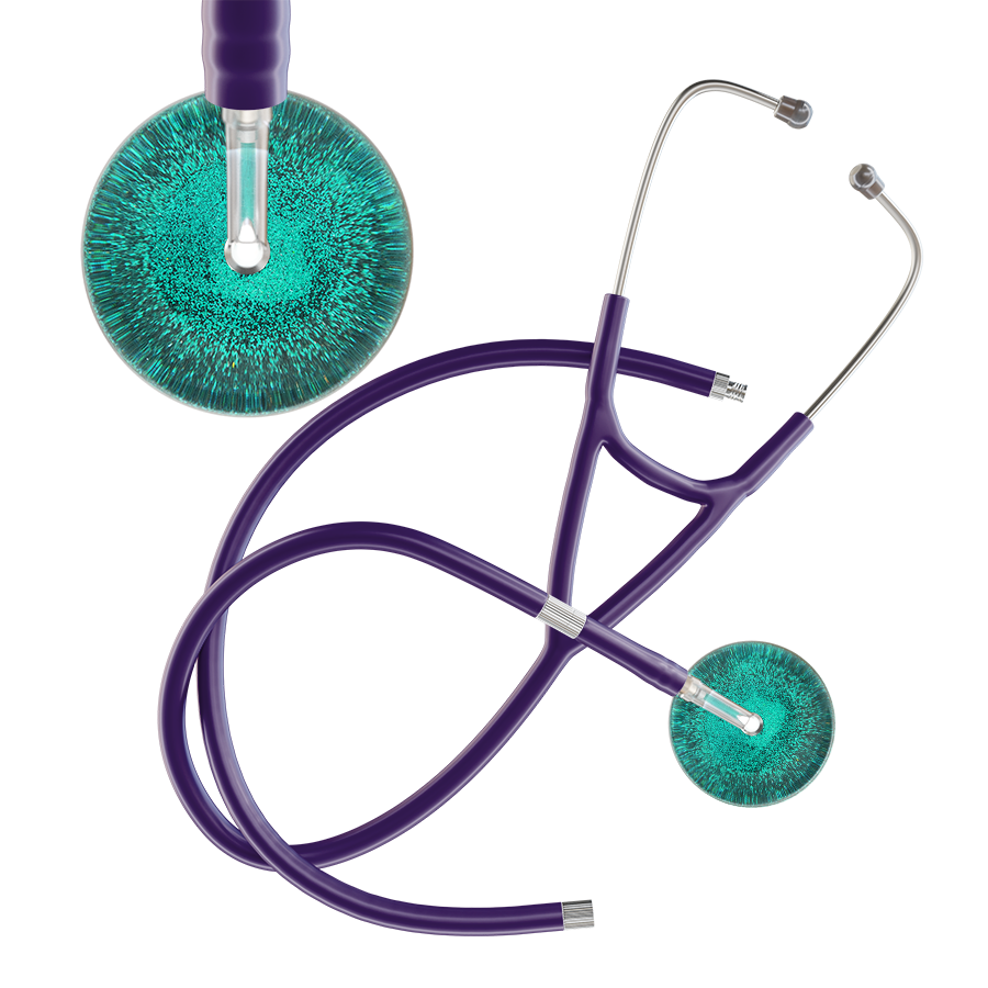 Dark Glitter & Sparkles Cardiology Stethoscope