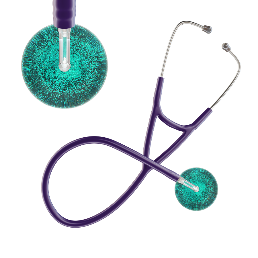 Dark Glitter & Sparkles Cardiology Stethoscope