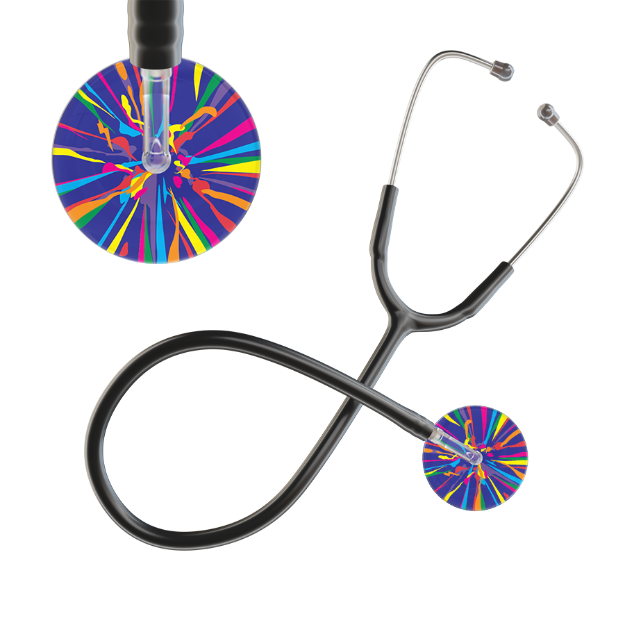 Ultrascope Single Stethoscope Royal Blue Confetti / Adult / Black Confetti Stethoscope