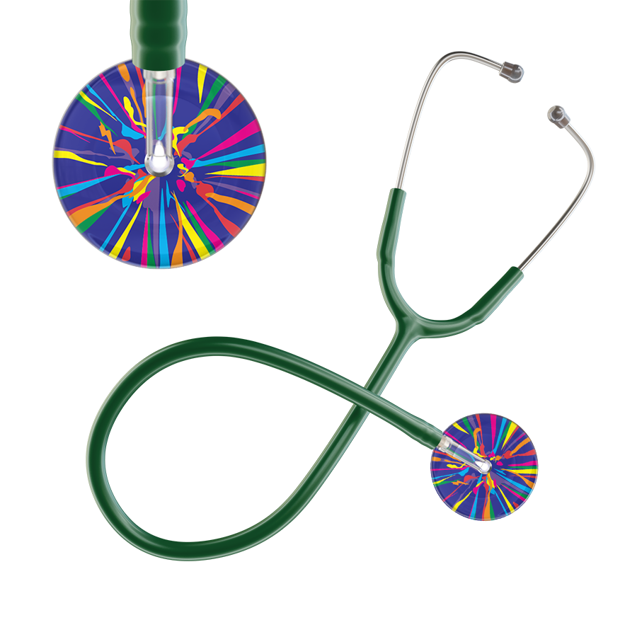 Ultrascope Single Stethoscope Royal Blue Confetti / Adult / Dark Green Confetti Stethoscope