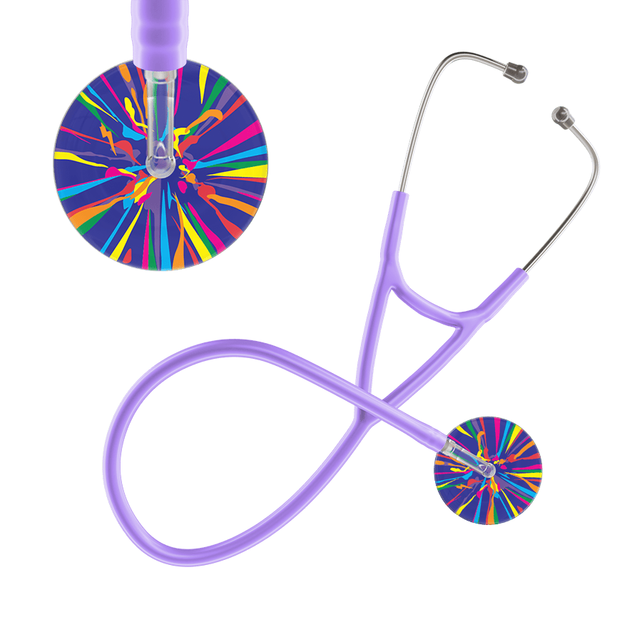 Ultrascope Single Stethoscope Royal Blue Confetti / Adult / Lavender Confetti Cardiology Stethoscope