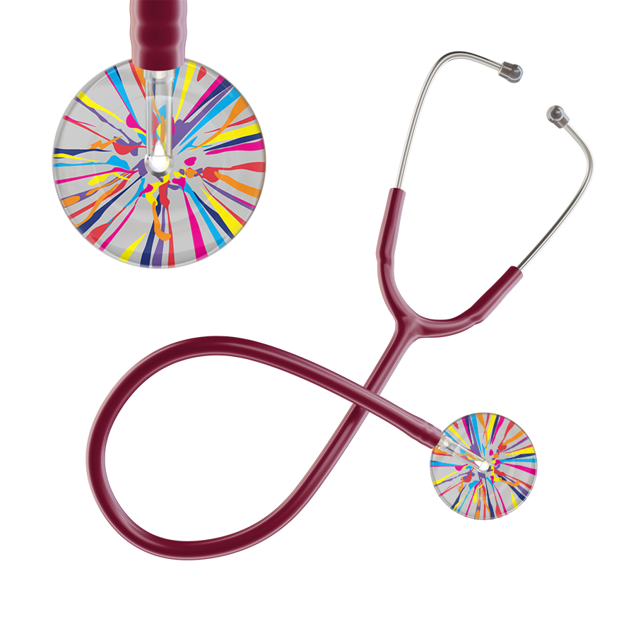 Ultrascope Single Stethoscope Silver Confetti / Adult / Burgundy Confetti Stethoscope