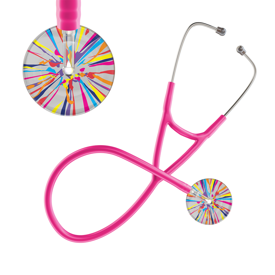 Ultrascope Single Stethoscope Silver Confetti / Adult / Hot Pink Confetti Cardiology Stethoscope