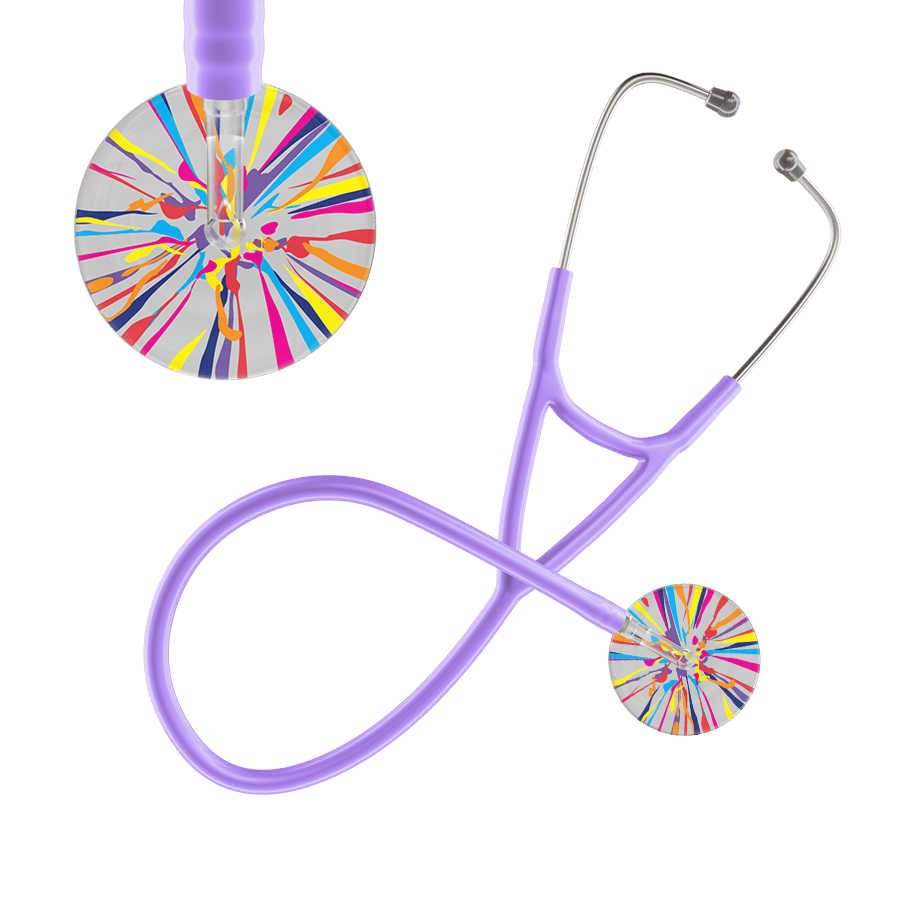 Ultrascope Single Stethoscope Silver Confetti / Adult / Lavender Confetti Cardiology Stethoscope