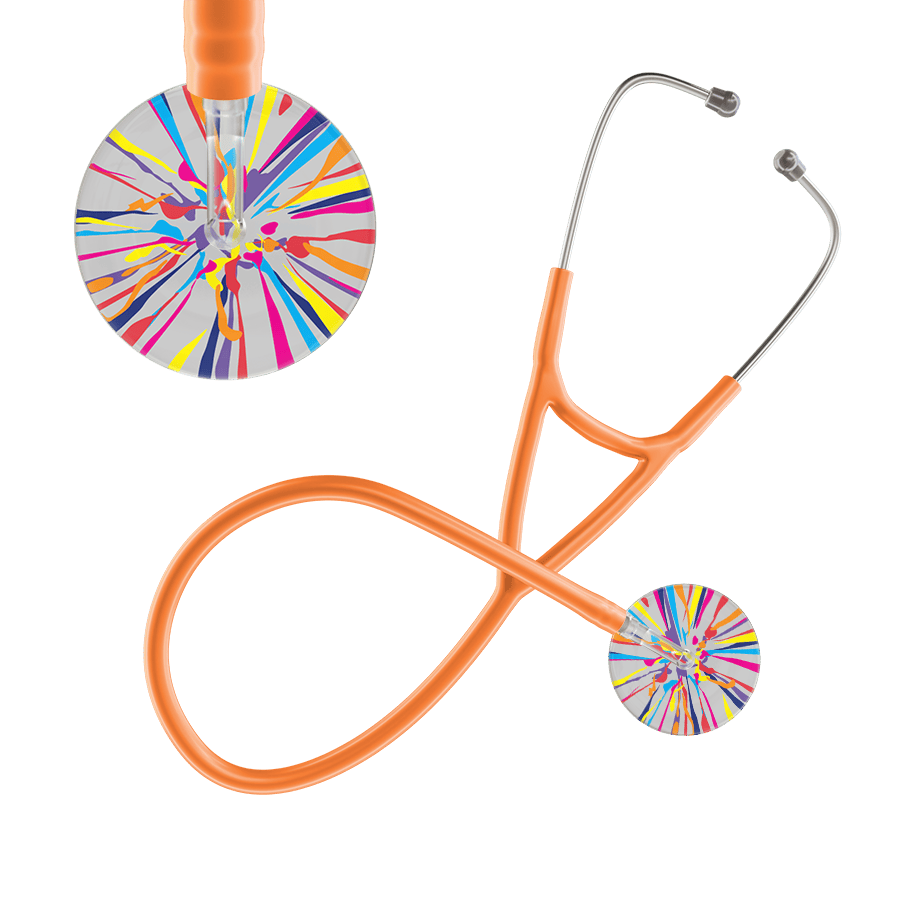Ultrascope Single Stethoscope Silver Confetti / Adult / Orange Confetti Cardiology Stethoscope