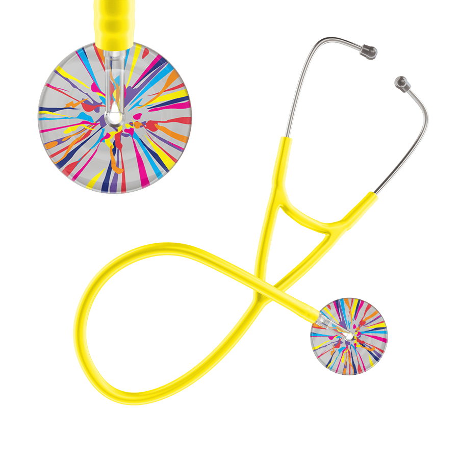 Ultrascope Single Stethoscope Silver Confetti / Adult / Yellow Confetti Cardiology Stethoscope