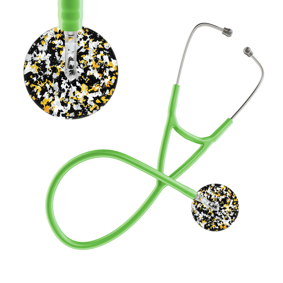 Ultrascope Single Stethoscope Shabby Chic Black (BK) / Adult / Lime Green Shabby Chic Cardiology Stethoscope