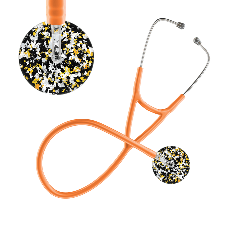 Ultrascope Single Stethoscope Shabby Chic Black (BK) / Adult / Orange Shabby Chic Cardiology Stethoscope