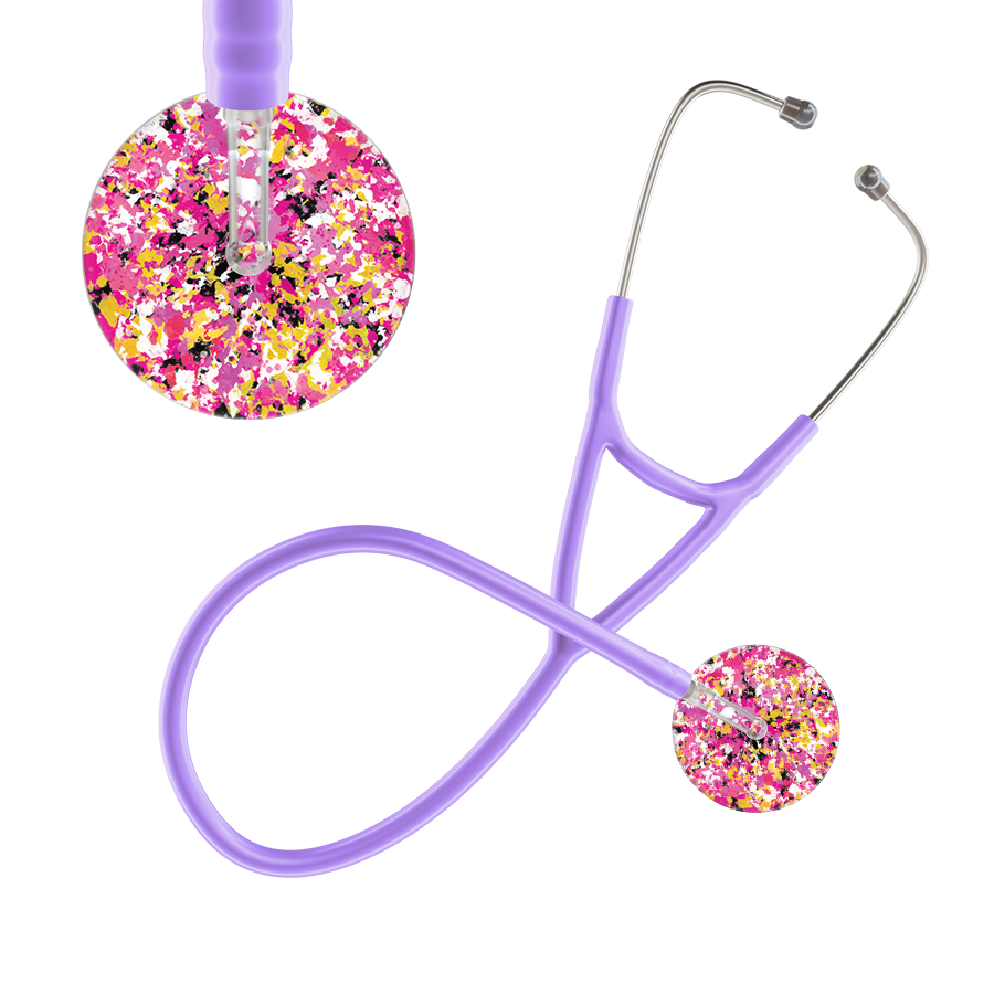 Ultrascope Single Stethoscope Shabby Chic Hot Pink (HP) / Adult / Lavender Shabby Chic Cardiology Stethoscope