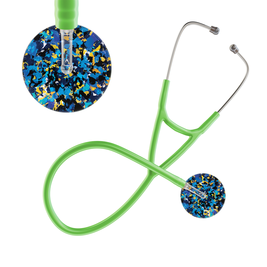 Ultrascope Single Stethoscope Shabby Chic Royal Blue (RB) / Adult / Lime Green Shabby Chic Cardiology Stethoscope