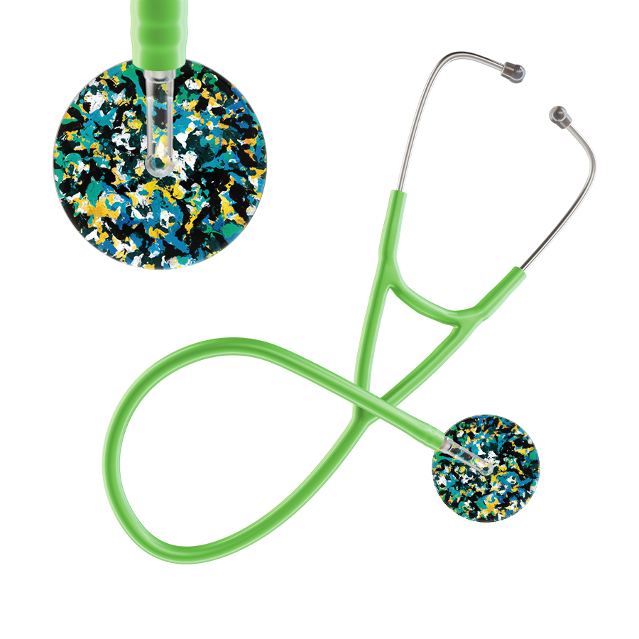 Ultrascope Single Stethoscope Shabby Chic Teal (TE) / Adult / Lime Green Shabby Chic Cardiology Stethoscope