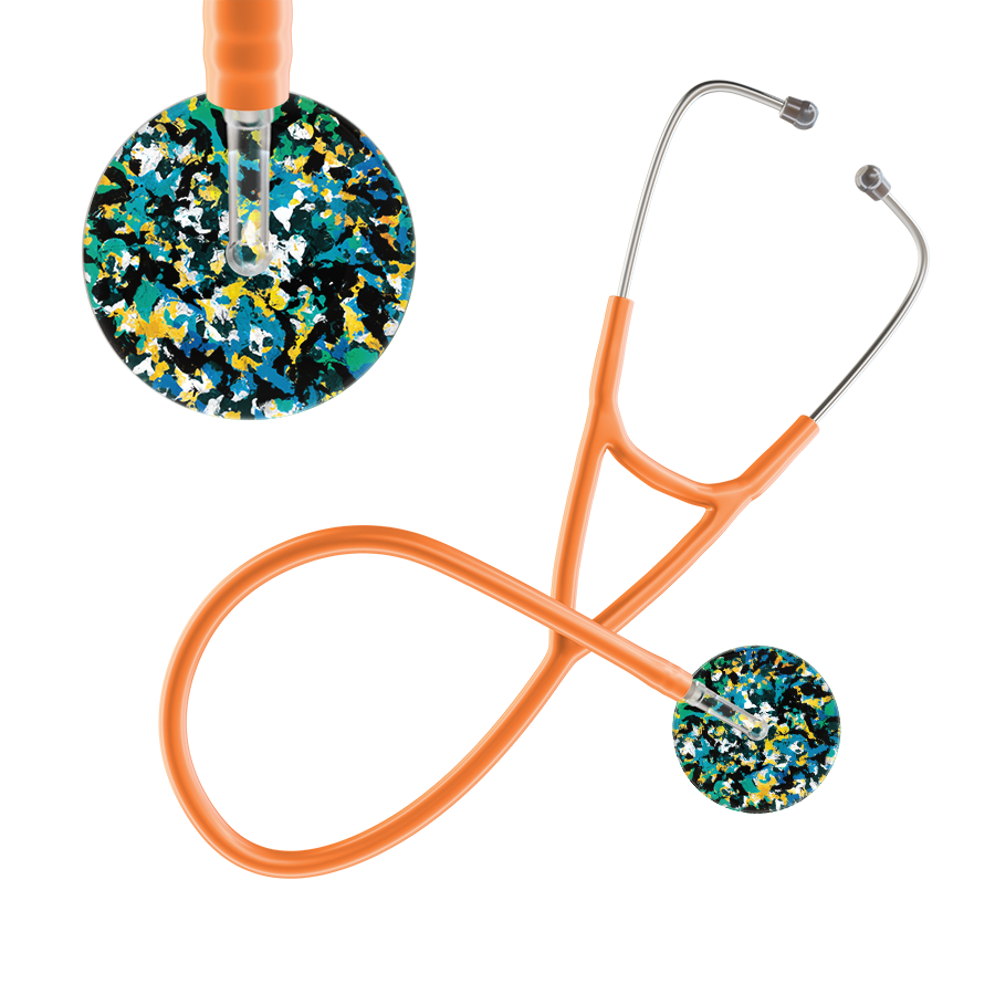 Ultrascope Single Stethoscope Shabby Chic Teal (TE) / Adult / Orange Shabby Chic Cardiology Stethoscope