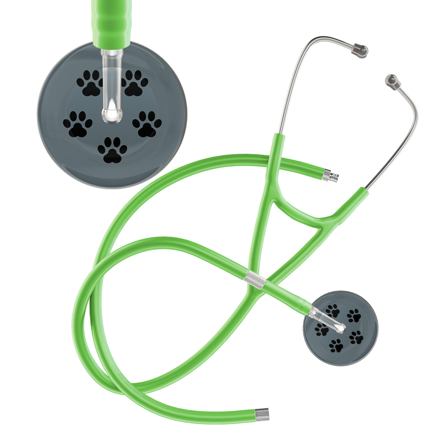 Black Paw Print Dark Background Cardiology Stethoscope