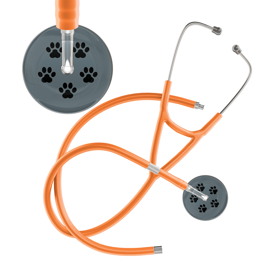 Black Paw Print Dark Background Cardiology Stethoscope
