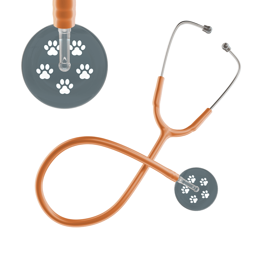 Ultrascope Single Stethoscope White Paw Granite Background / Adult / Caramel White Paw Print Dark Background Stethoscope