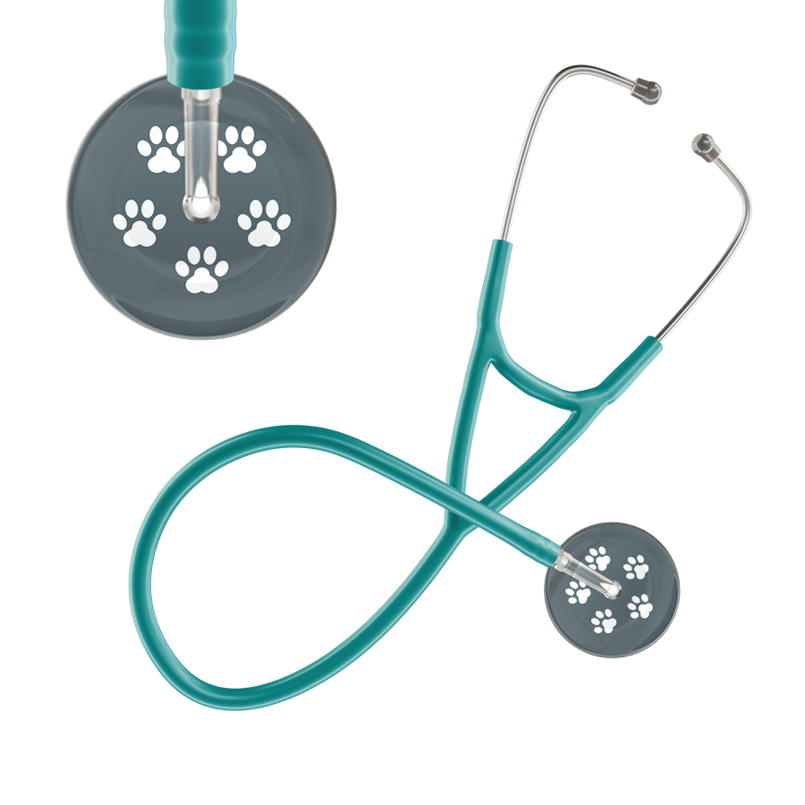 Ultrascope Single Stethoscope White Paw Granite Background / Adult / Jade White Paw Print Dark Background Cardiology Stethoscope