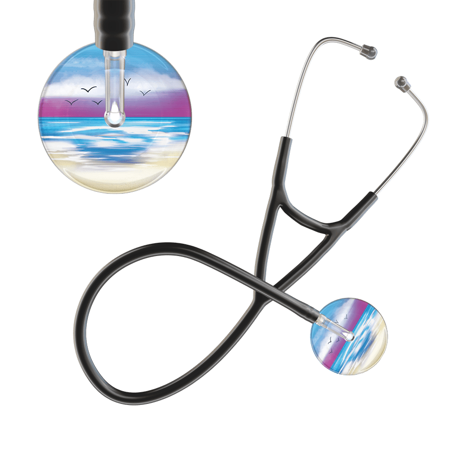 Ultrascope Single Stethoscope Blue Beach / Adult / Black Beach Cardiology Stethoscope