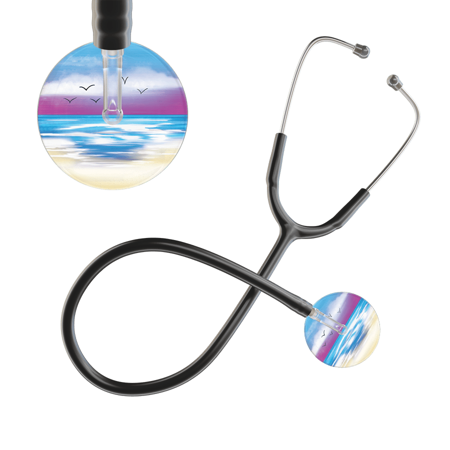 Ultrascope Single Stethoscope Blue Beach / Adult / Black Beach Stethoscope