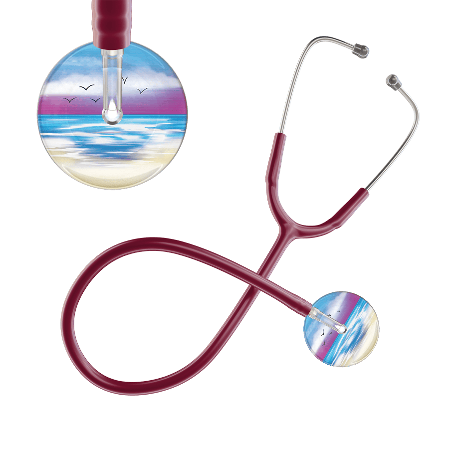 Ultrascope Single Stethoscope Blue Beach / Adult / Burgundy Beach Stethoscope