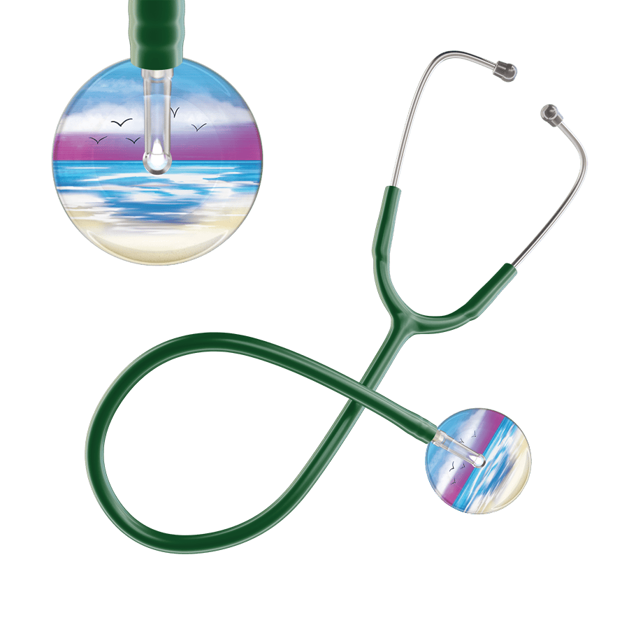 Ultrascope Single Stethoscope Blue Beach / Adult / Dark Green Beach Stethoscope
