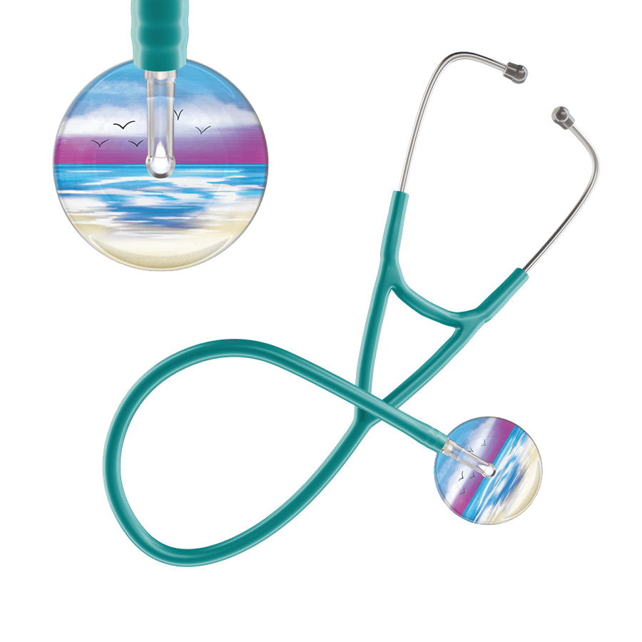 Ultrascope Single Stethoscope Blue Beach / Adult / Jade Beach Cardiology Stethoscope