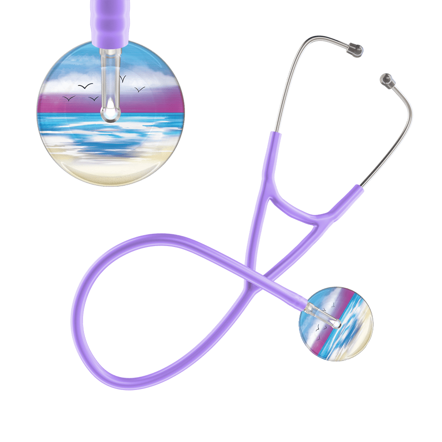 Ultrascope Single Stethoscope Blue Beach / Adult / Lavender Beach Cardiology Stethoscope