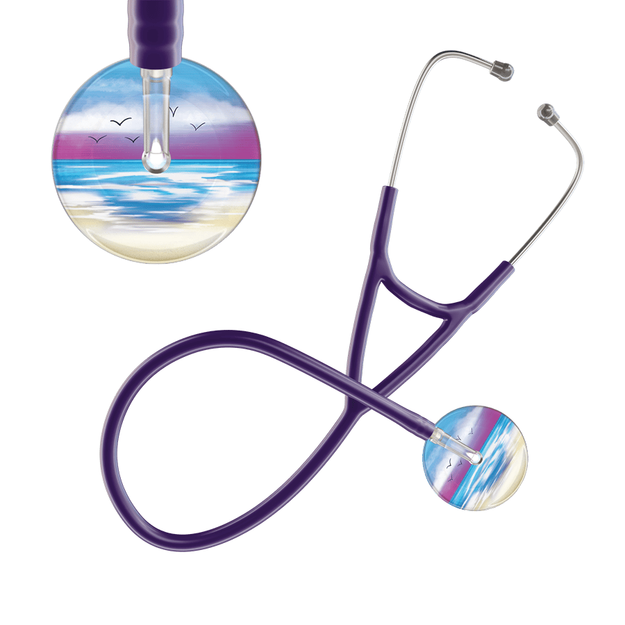 Ultrascope Single Stethoscope Blue Beach / Adult / Purple Beach Cardiology Stethoscope