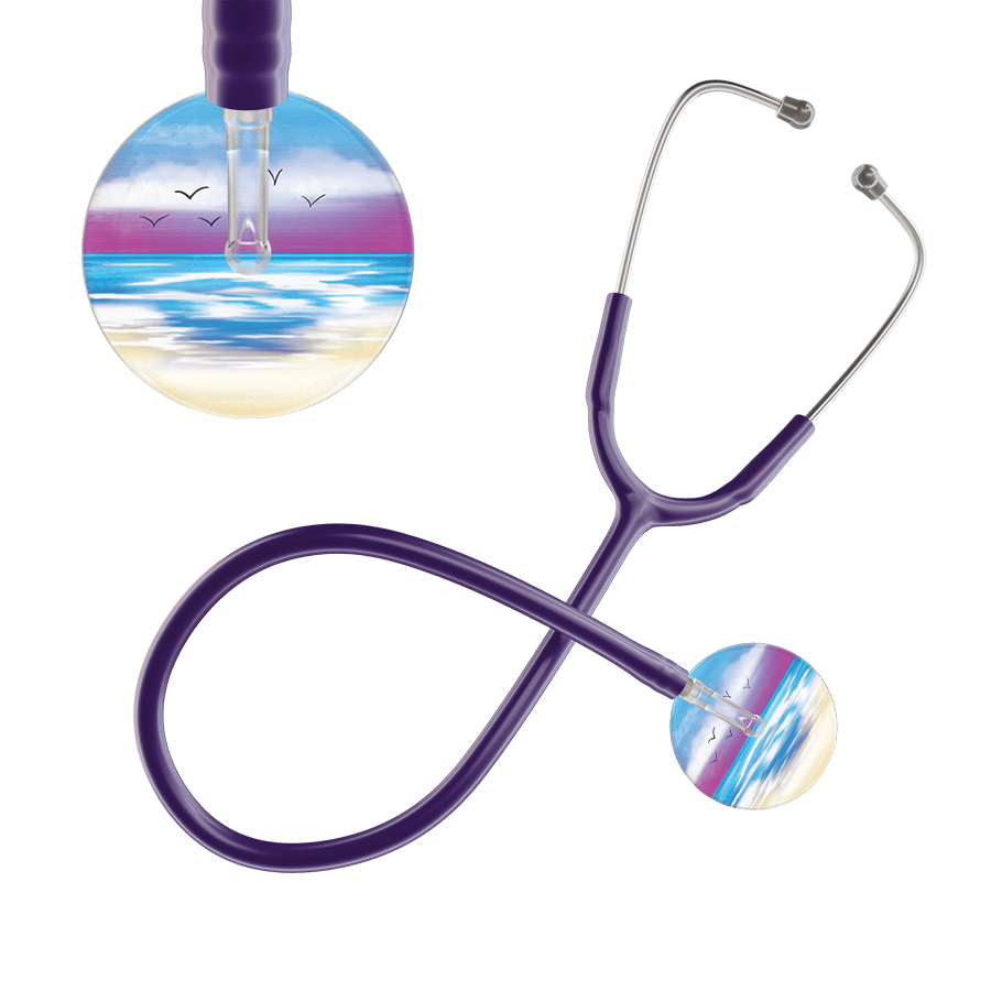 Ultrascope Single Stethoscope Blue Beach / Adult / Purple Beach Stethoscope
