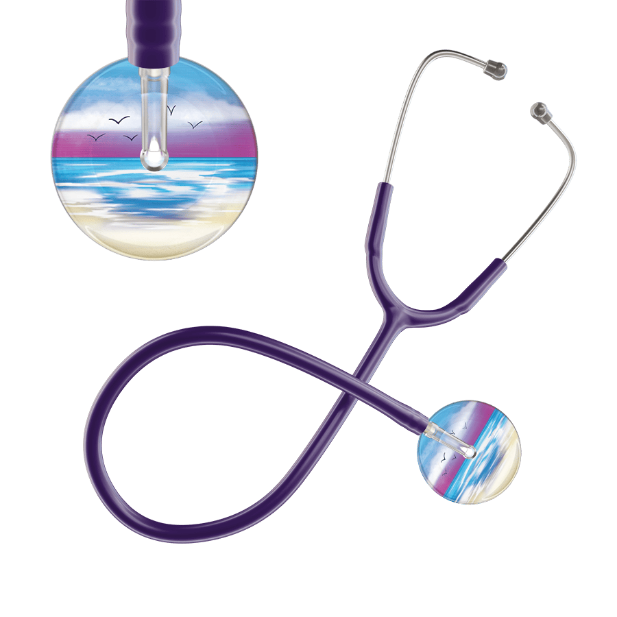 Ultrascope Single Stethoscope Blue Beach / Adult / Purple Beach Stethoscope