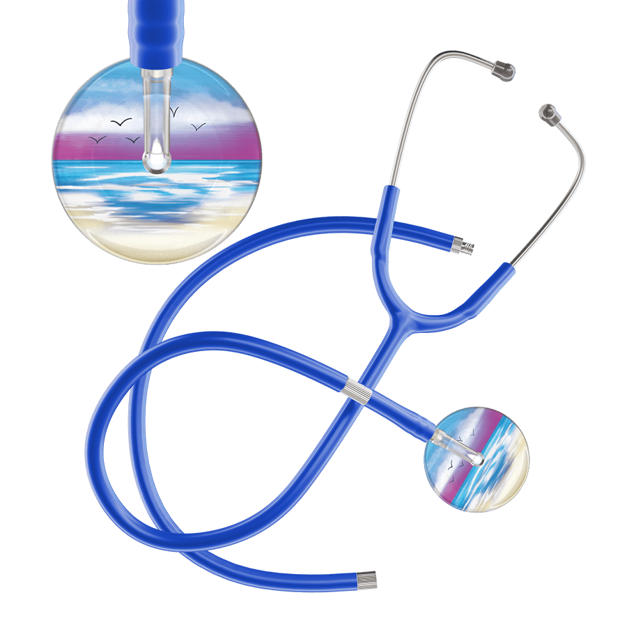 Ultrascope Single Stethoscope Blue Beach / Adult / Royal Blue Extended Tubing Beach Stethoscope