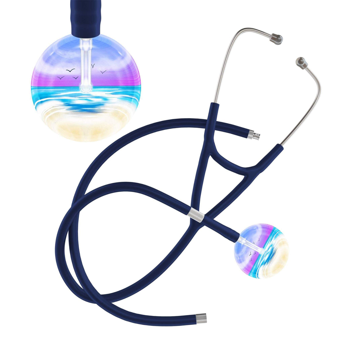 Ultrascope Single Stethoscope Blue Beach / Adult / Navy (Extended) Beach Stethoscope (Cardiology TEST) (Copy)