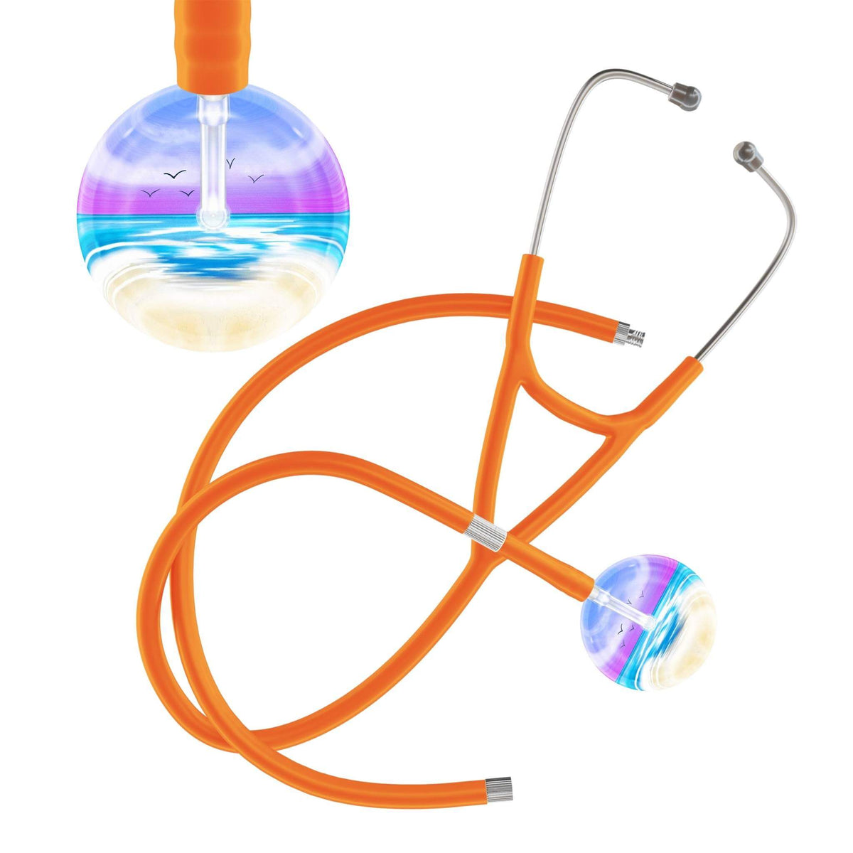 Ultrascope Single Stethoscope Blue Beach / Adult / Orange (Extended) Beach Stethoscope (Cardiology TEST) (Copy)