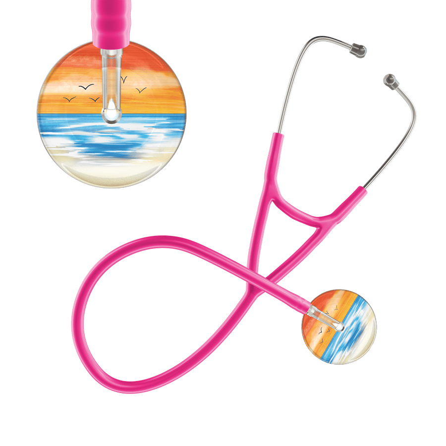 Ultrascope Single Stethoscope Orange Beach / Adult / Hot Pink Beach Cardiology Stethoscope