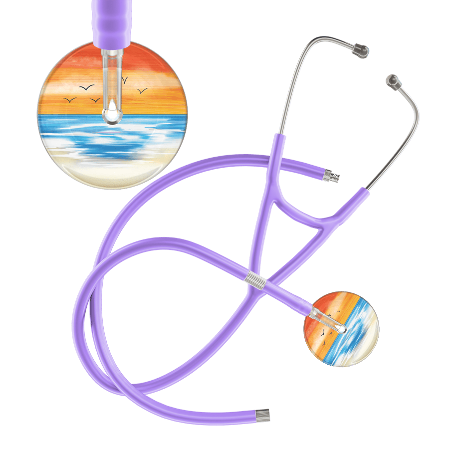 Ultrascope Single Stethoscope Orange Beach / Adult / Lavender Extended Tubing Beach Cardiology Stethoscope