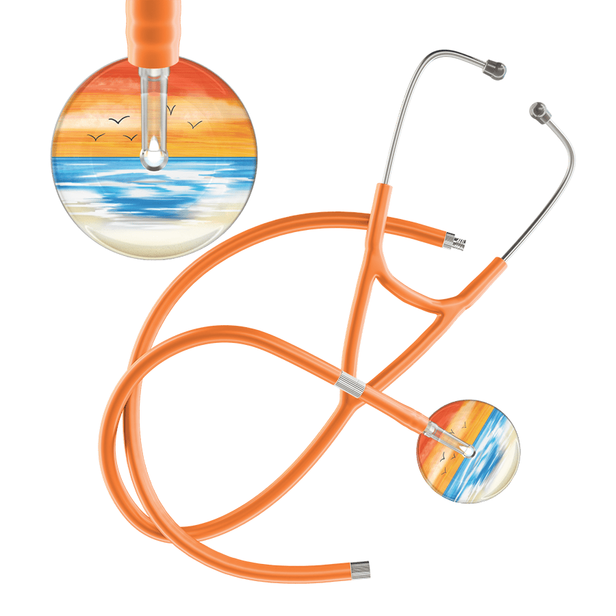 Ultrascope Single Stethoscope Orange Beach / Adult / Orange Extended Tubing Beach Cardiology Stethoscope