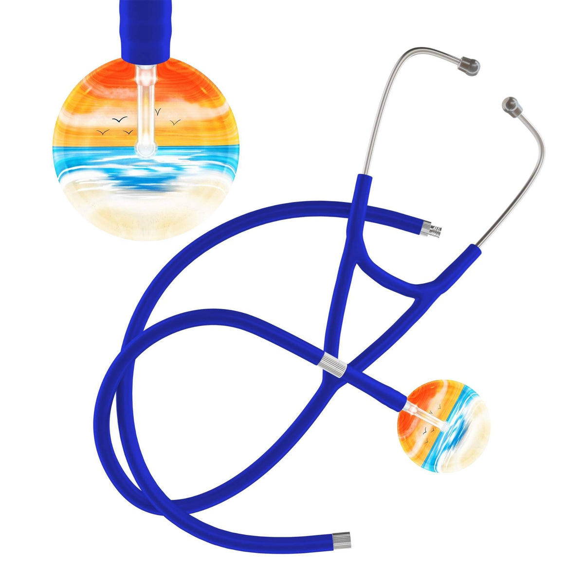 Ultrascope Single Stethoscope Orange Beach / Adult / Royal Blue Extended Tubing Beach Stethoscope (Cardiology TEST) (Copy)