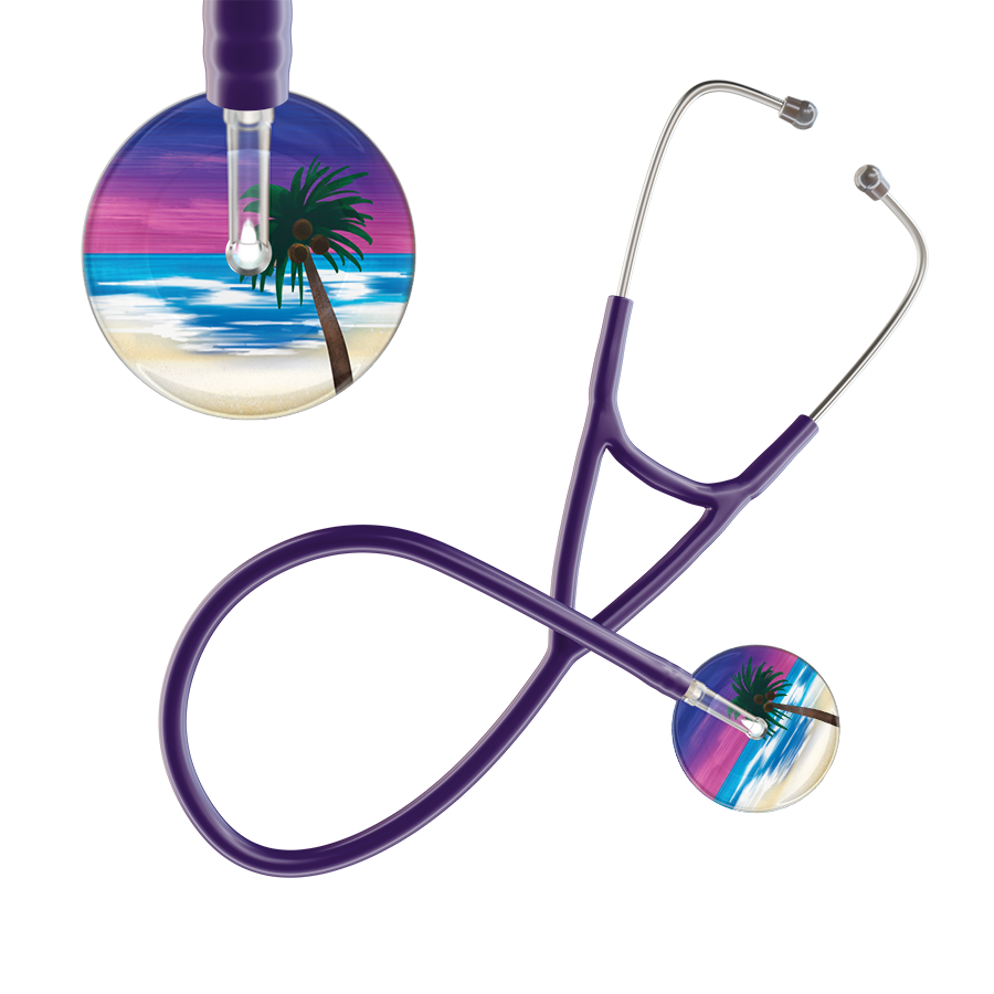 Ultrascope Single Stethoscope Palm Tree Blue / Pediatric / Purple Palm Tree Cardiology Stethoscope