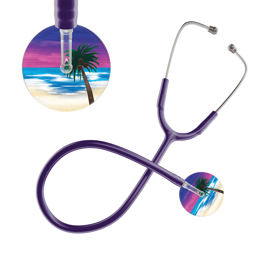 Ultrascope Single Stethoscope Palm Tree Blue / Adult / Purple Palm Tree Stethoscope