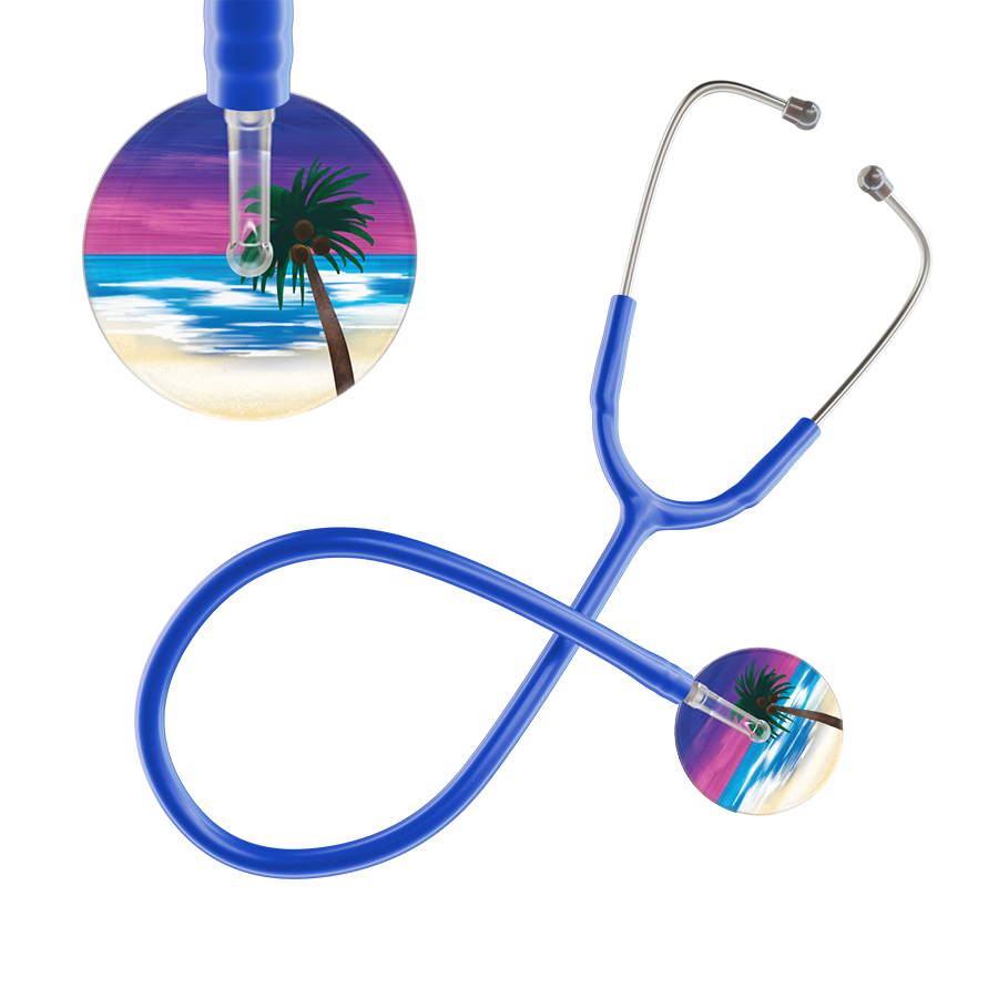 Ultrascope Single Stethoscope Palm Tree Blue / Adult / Royal Blue Palm Tree Stethoscope