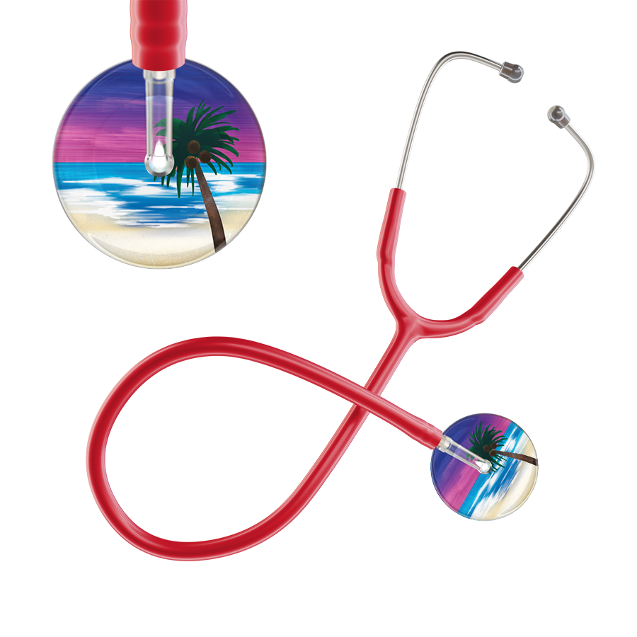 Ultrascope Single Stethoscope Palm Tree Blue / Adult / Red Palm Tree Stethoscope