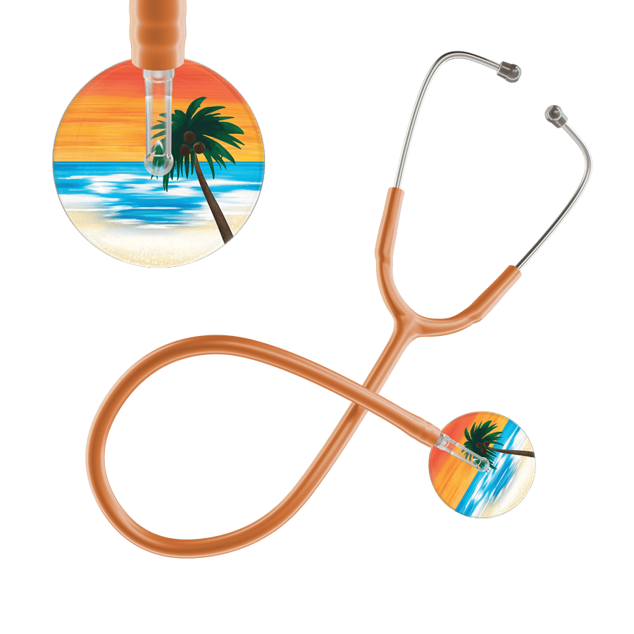 Ultrascope Single Stethoscope Palm Tree Orange / Adult / Caramel Palm Tree Stethoscope