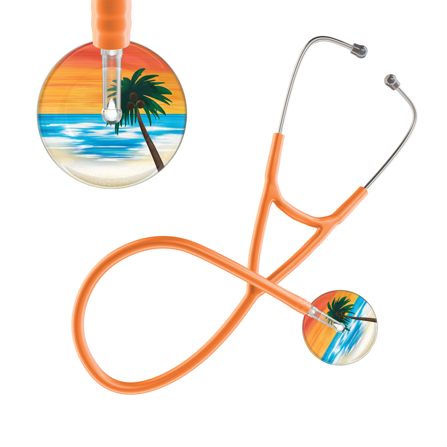 Ultrascope Single Stethoscope Palm Tree Orange / Pediatric / Orange Palm Tree Cardiology Stethoscope