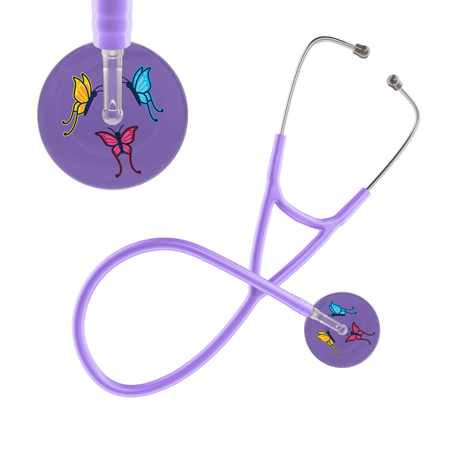 Ultrascope Single Stethoscope Lavender Butterflies / Adult / Lavender Dark Butterflies Cardiology Stethoscope