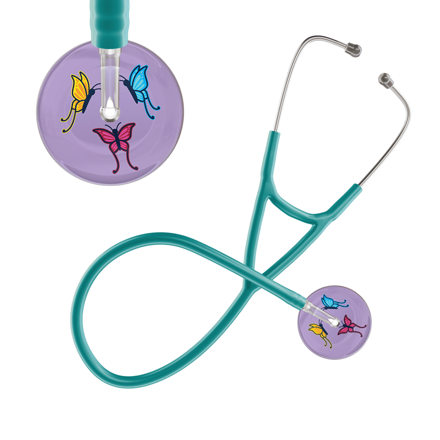 Ultrascope Single Stethoscope Lilac Butterflies / Adult / Jade Light Butterflies Cardiology Stethoscope