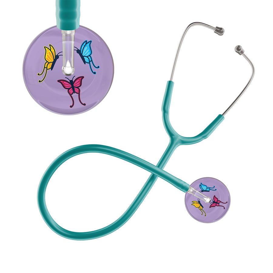 Ultrascope Single Stethoscope Lilac Butterflies / Adult / Jade Light Butterflies Stethoscope