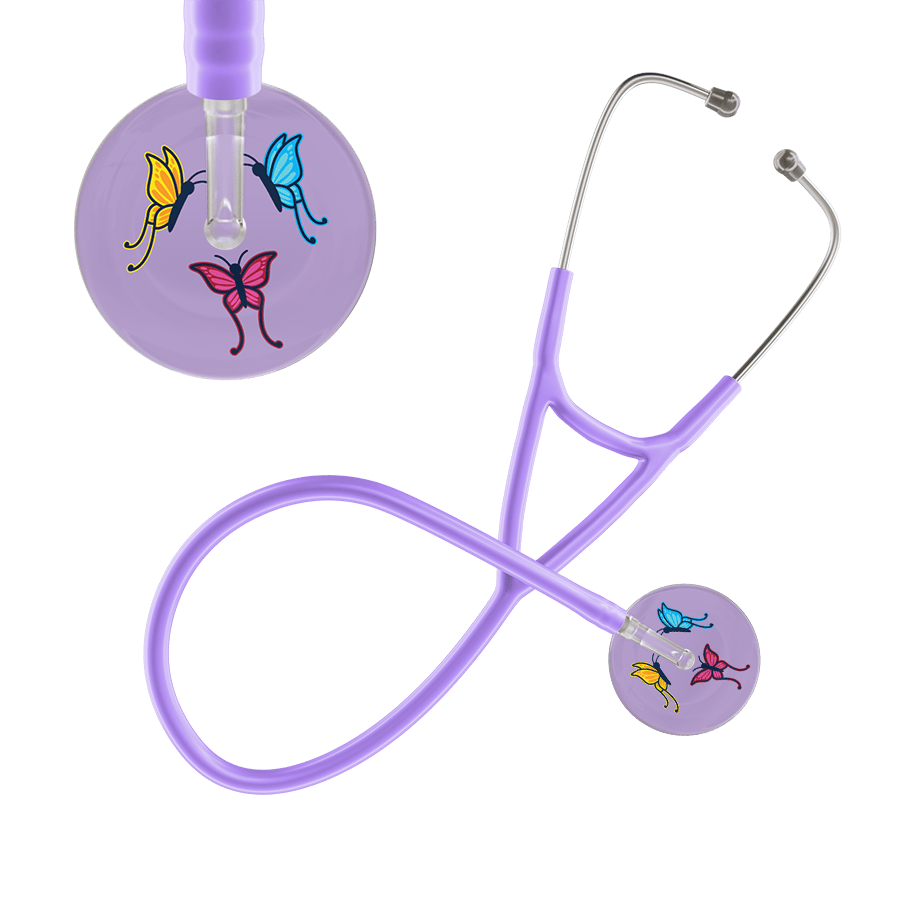 Ultrascope Single Stethoscope Lilac Butterflies / Adult / Lavender Light Butterflies Cardiology Stethoscope