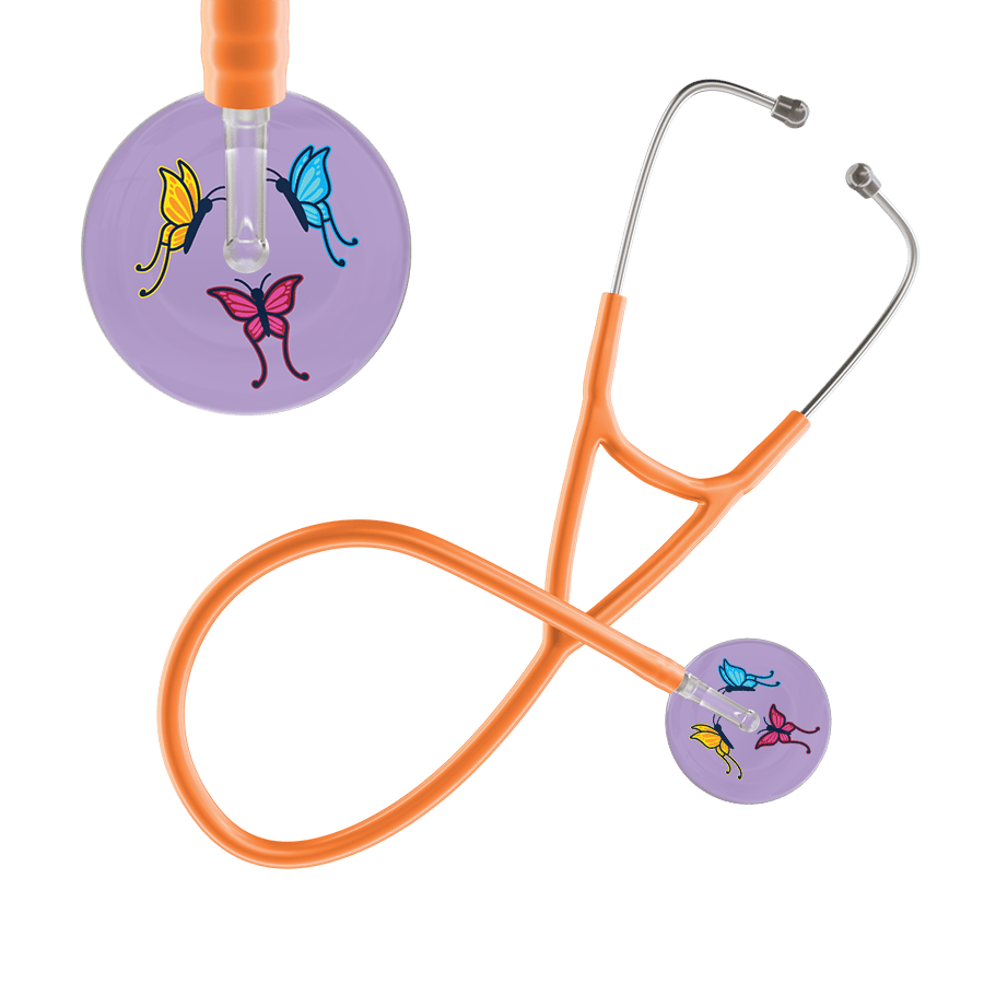 Ultrascope Single Stethoscope Lilac Butterflies / Adult / Orange Light Butterflies Cardiology Stethoscope